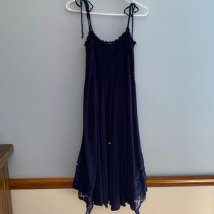 Ellos Navy Gauze Lace Dress